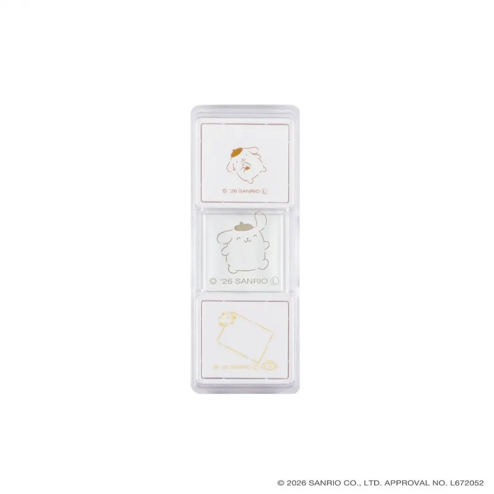 Kutsuwa Hancoco Slide Stamp - Sanrio Character Pom Pom Purin | Papermind Stationery