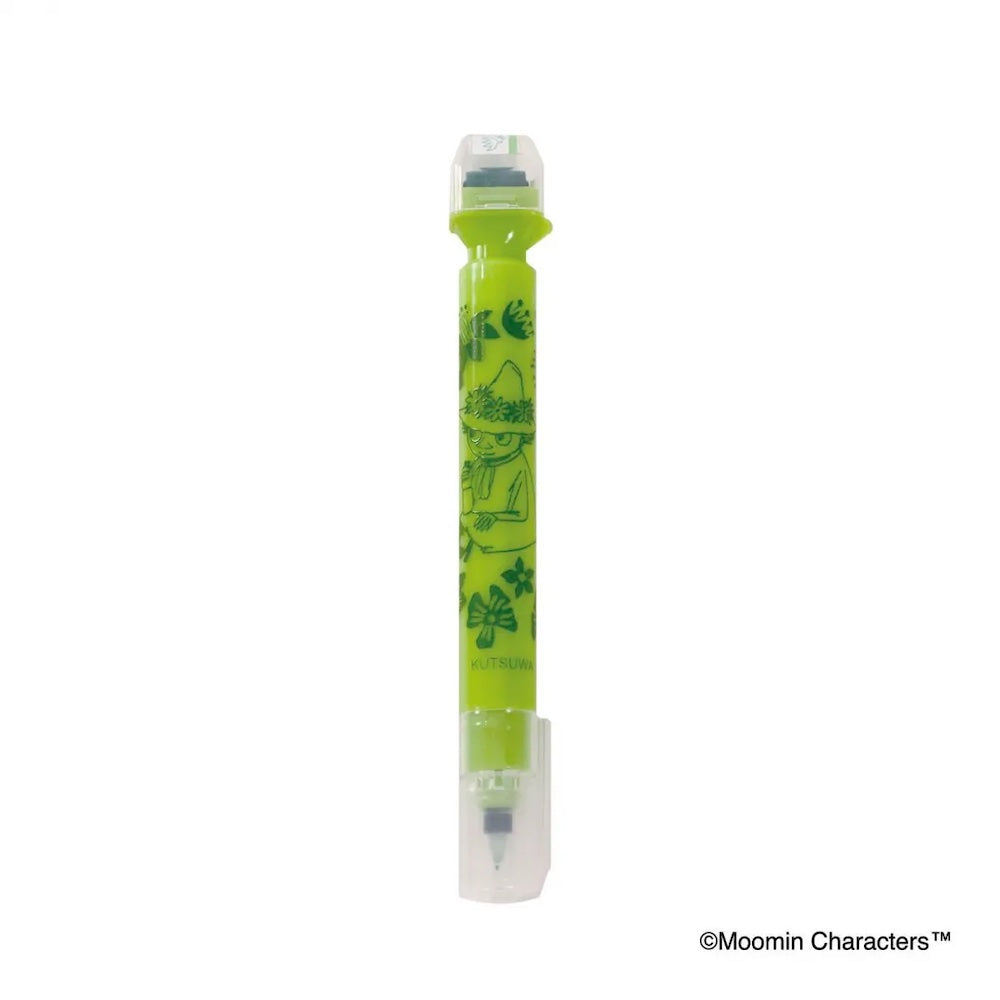Kutsuwa Cruro 2 in 1 Stamp Pen - Moomin Green | Papermind Stationery