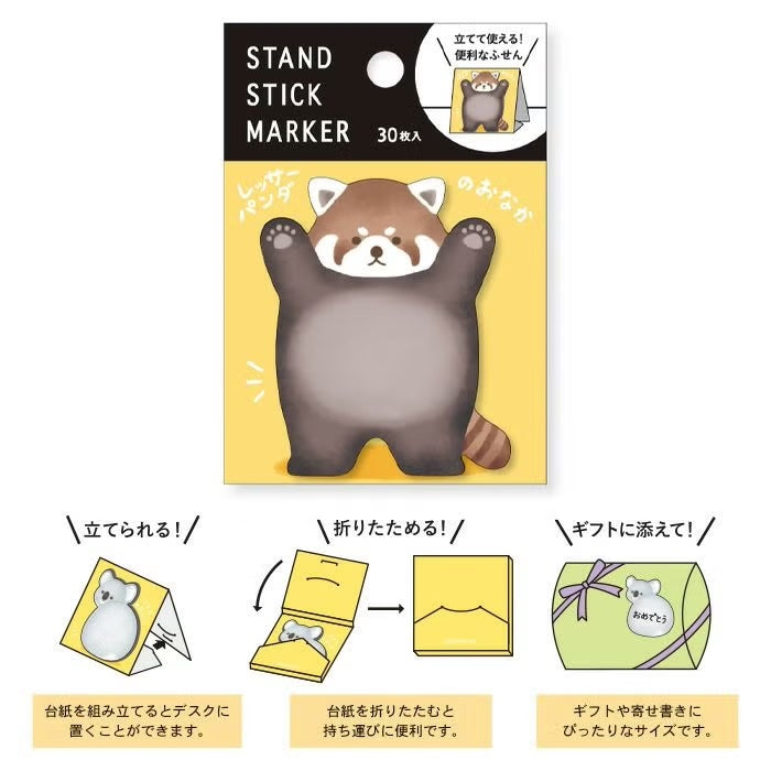 Mind Wave Stand Sticky Notes - Red Panda | Papermind Shop