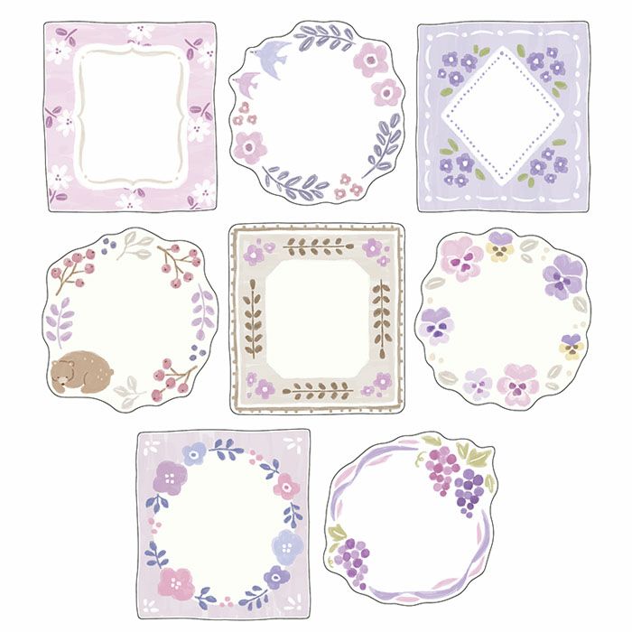 Mind Wave Ricordo Flake Stickers Botanical Purple Frames