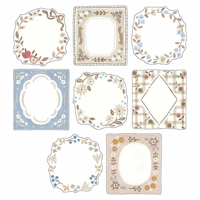 Mind Wave Ricordo Flake Stickers Botanical Brown Frames