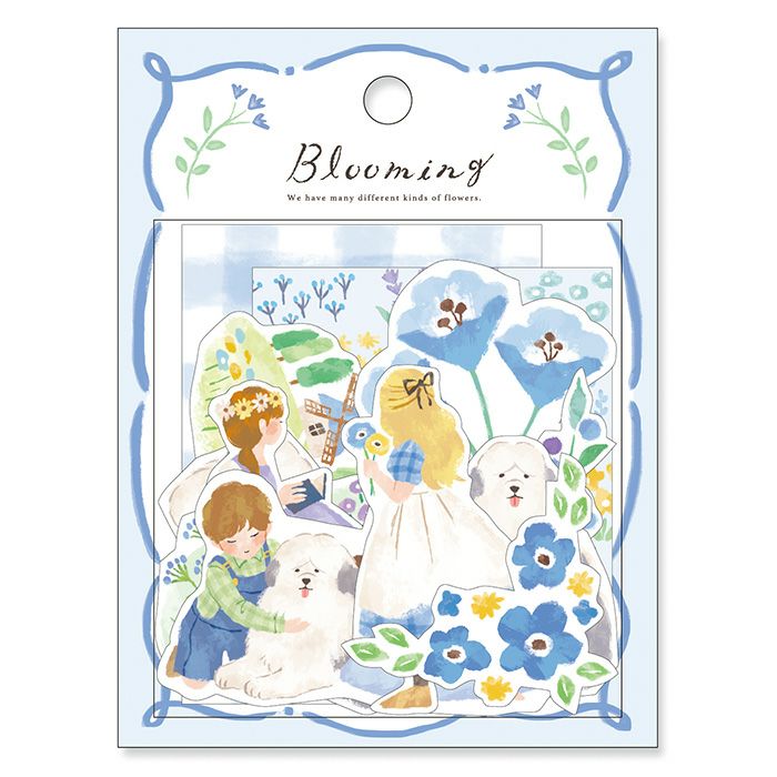 Mind Wave Flake Stickers - Blooming Blue Dog | Papermind Shop