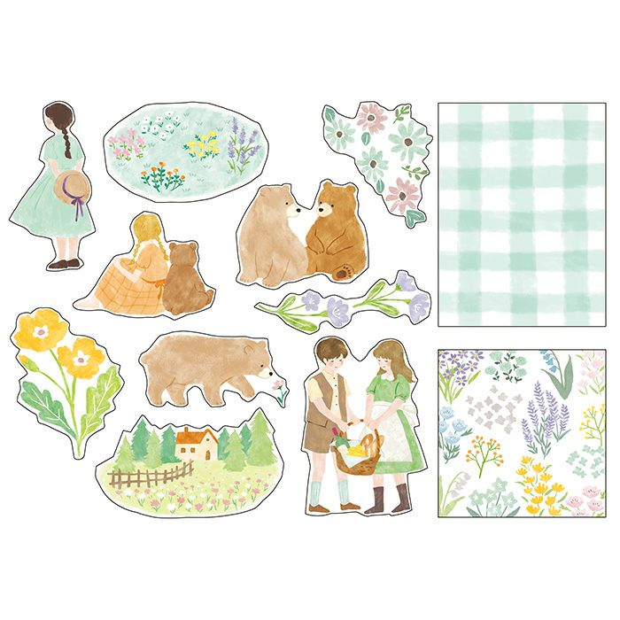 Mind Wave Flake Stickers Blooming Mint Bear