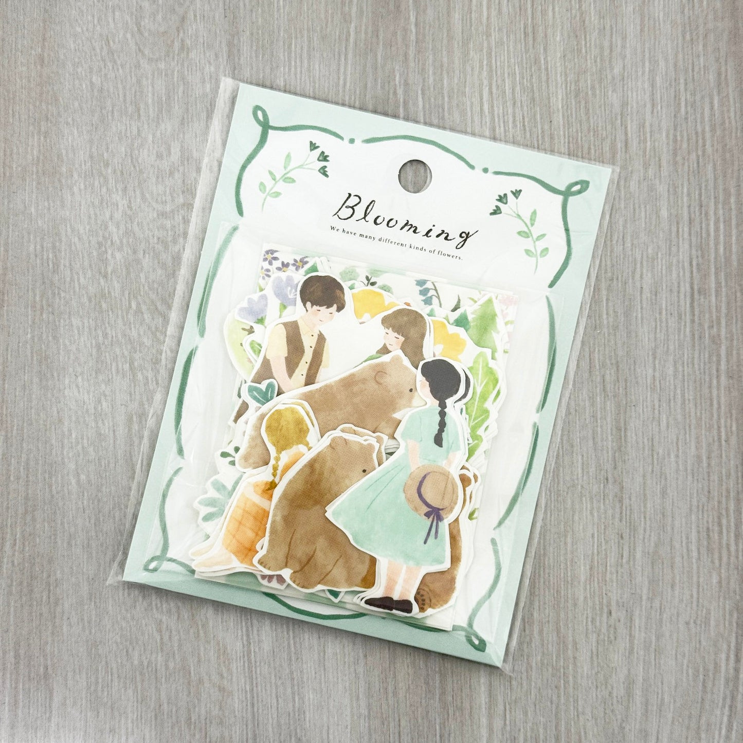 Mind Wave Flake Stickers Blooming Mint Bear