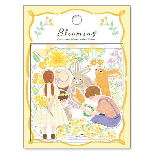 Mind Wave Flake Stickers - Blooming Yellow Rabbit | Papermind Shop