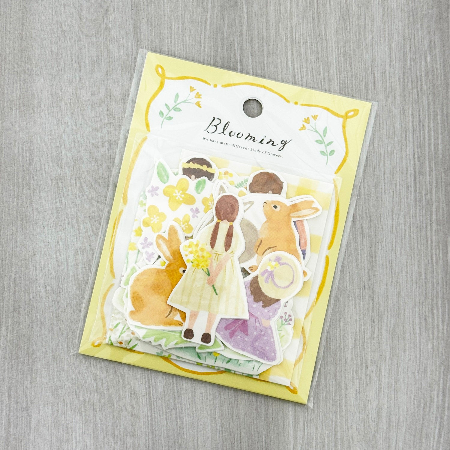 Mind Wave Flake Stickers - Blooming Yellow Rabbit | Papermind Shop