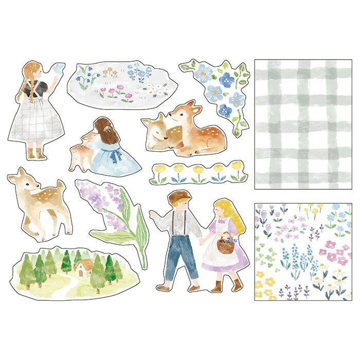 Mind Wave Flake Stickers Blooming Grey Deer
