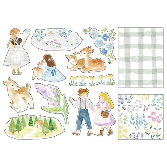 Mind Wave Flake Stickers Blooming Grey Deer