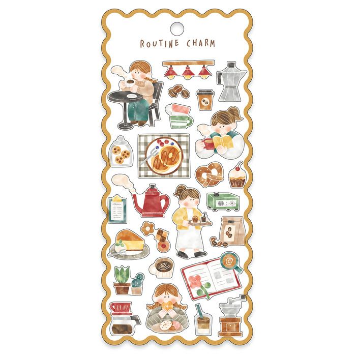 Mind Wave Sticker Sheet - Routine Charm Cafe | Papermind Shop