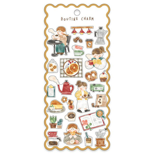 Mind Wave Sticker Sheet - Routine Charm Cafe | Papermind Shop