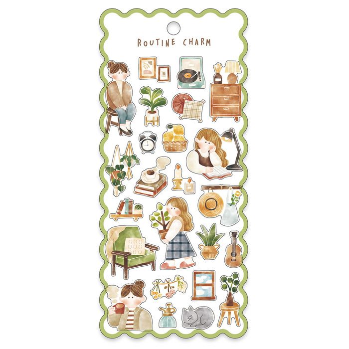 Mind Wave Sticker Sheet - Routine Charm Interior Home | Papermind Shop