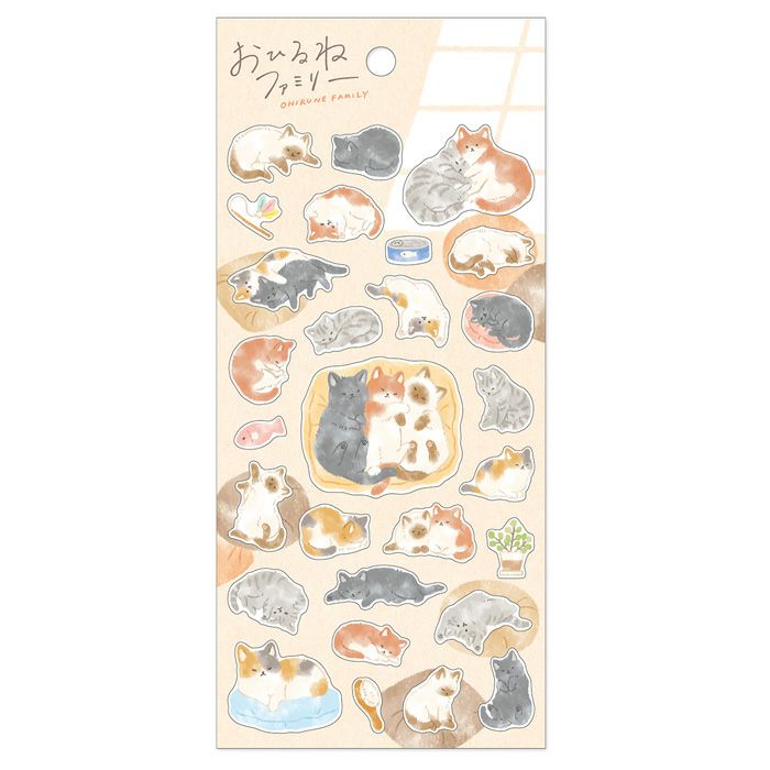 Mind Wave Sticker Sheet - Napping Kitten Family | Papermind Shop