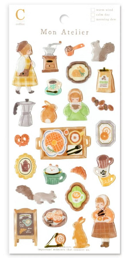 Mind Wave Mon Atelier Sticker - Coffee Shop in Village | Papermind Shop