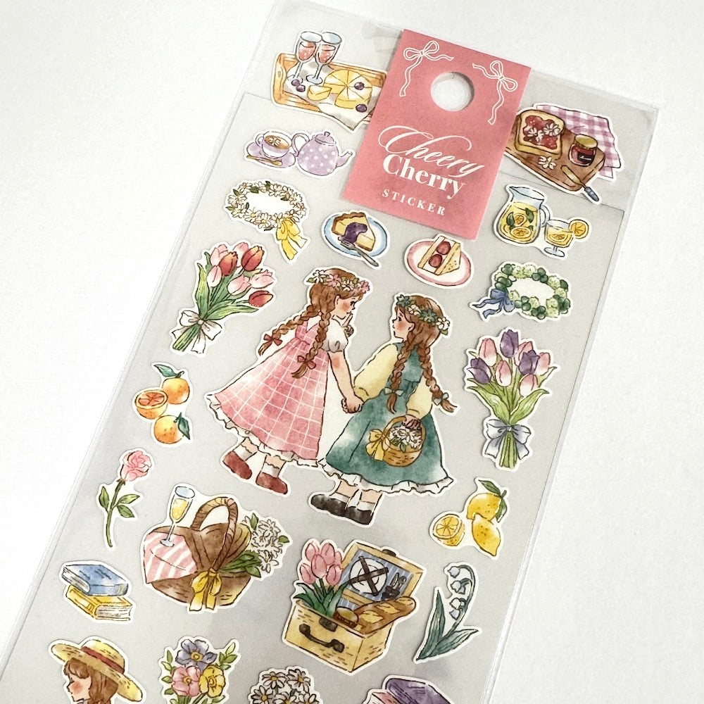 Mind Wave Cheerly Cherry Sticker - Flower Field 82877 - Shop Sticker Sheets and Japanese Stationery at Papermind Stationery Shop