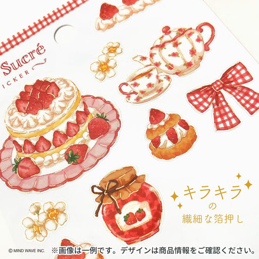 Mind Wave Pom Sucré Sticker Sheet - Red Strawberry Dessert