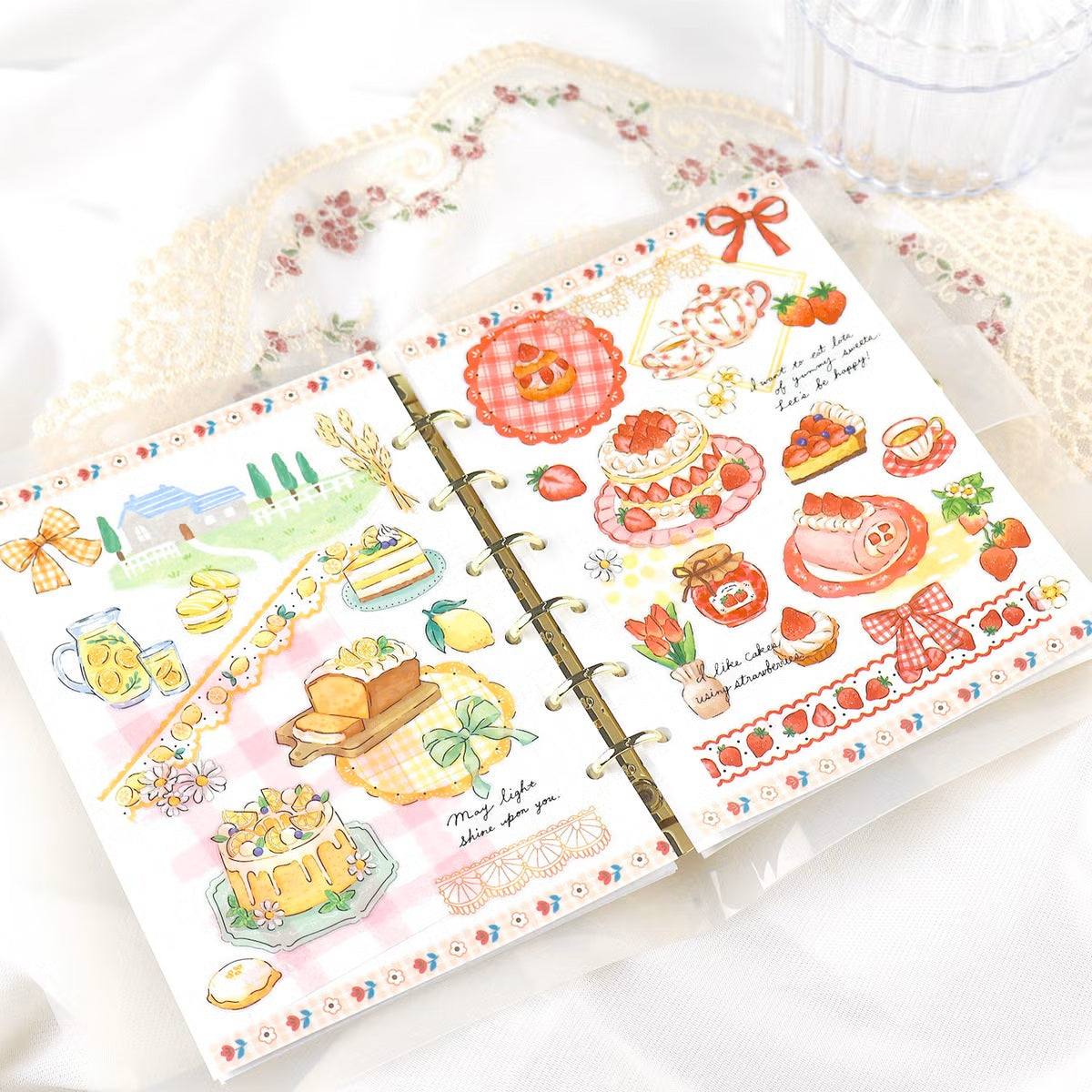 Mind Wave Pom Sucré Sticker Sheet - Red Strawberry Dessert