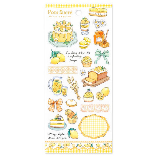Mind Wave Pom Sucré Sticker Sheet - Yellow Lemon Dessert