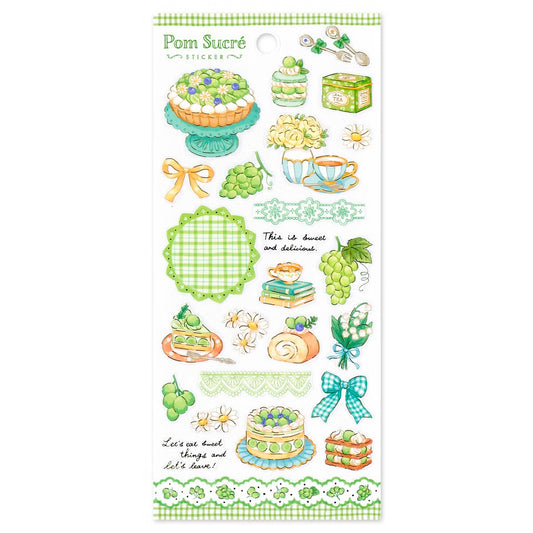 Mind Wave Pom Sucré Sticker Sheet - Green Melon Dessert
