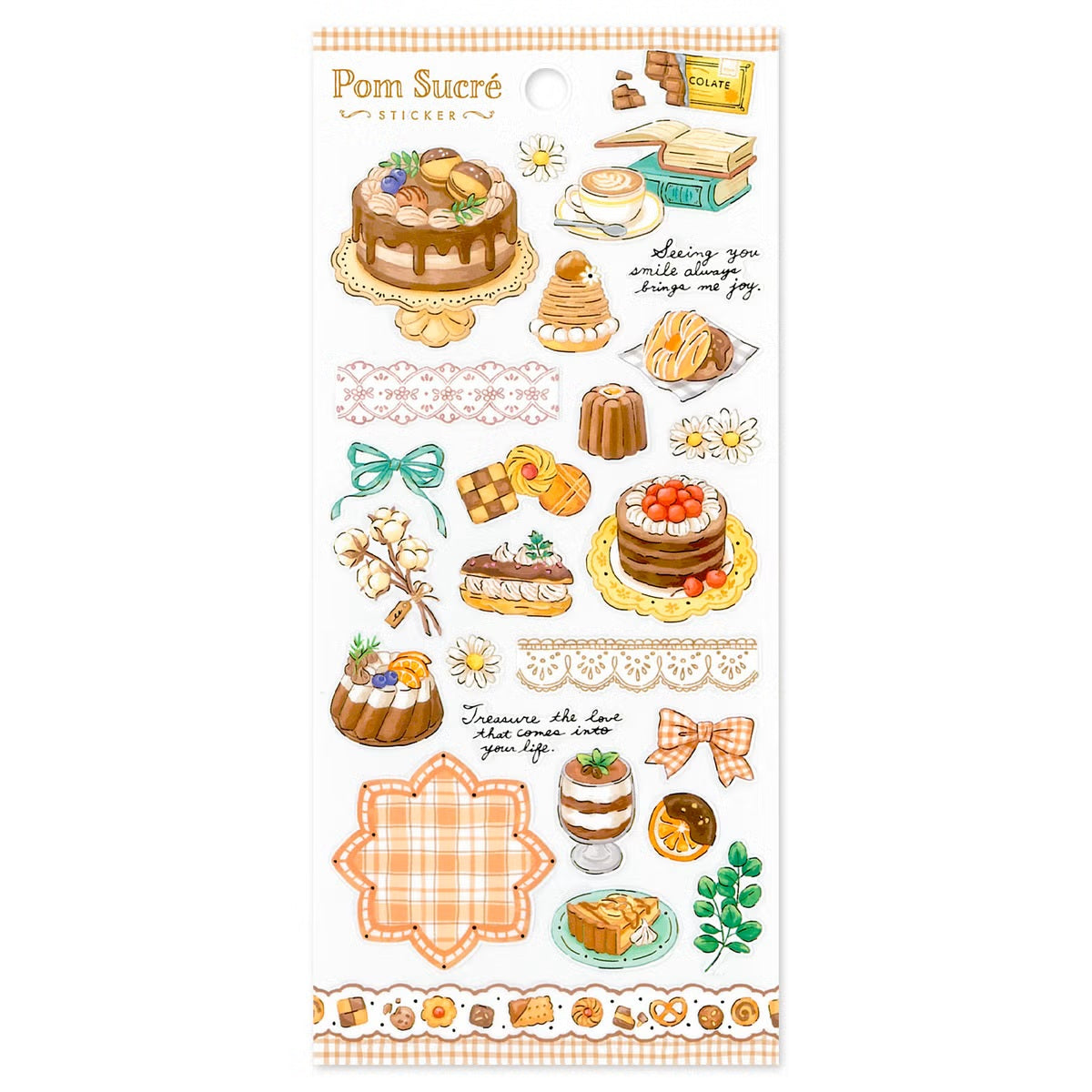 Mind Wave Pom Sucré Sticker Sheet - Brown Chocolate Dessert