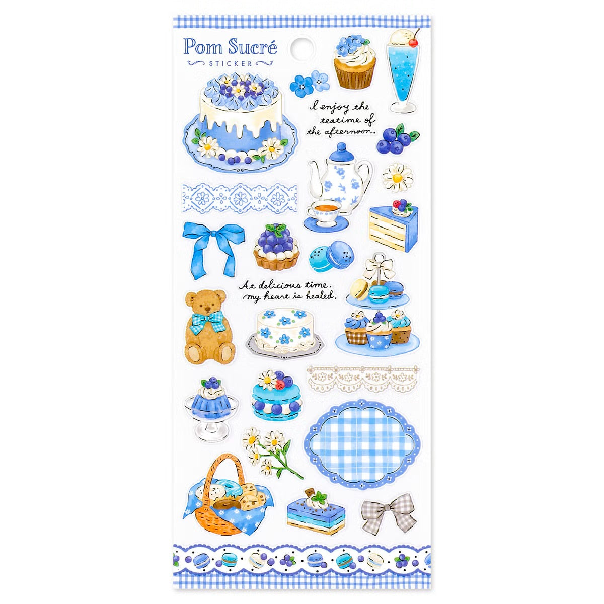 Mind Wave Pom Sucré Sticker Sheet - Blue Berry Dessert