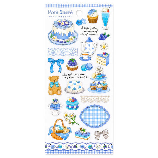 Mind Wave Pom Sucré Sticker Sheet - Blue Berry Dessert