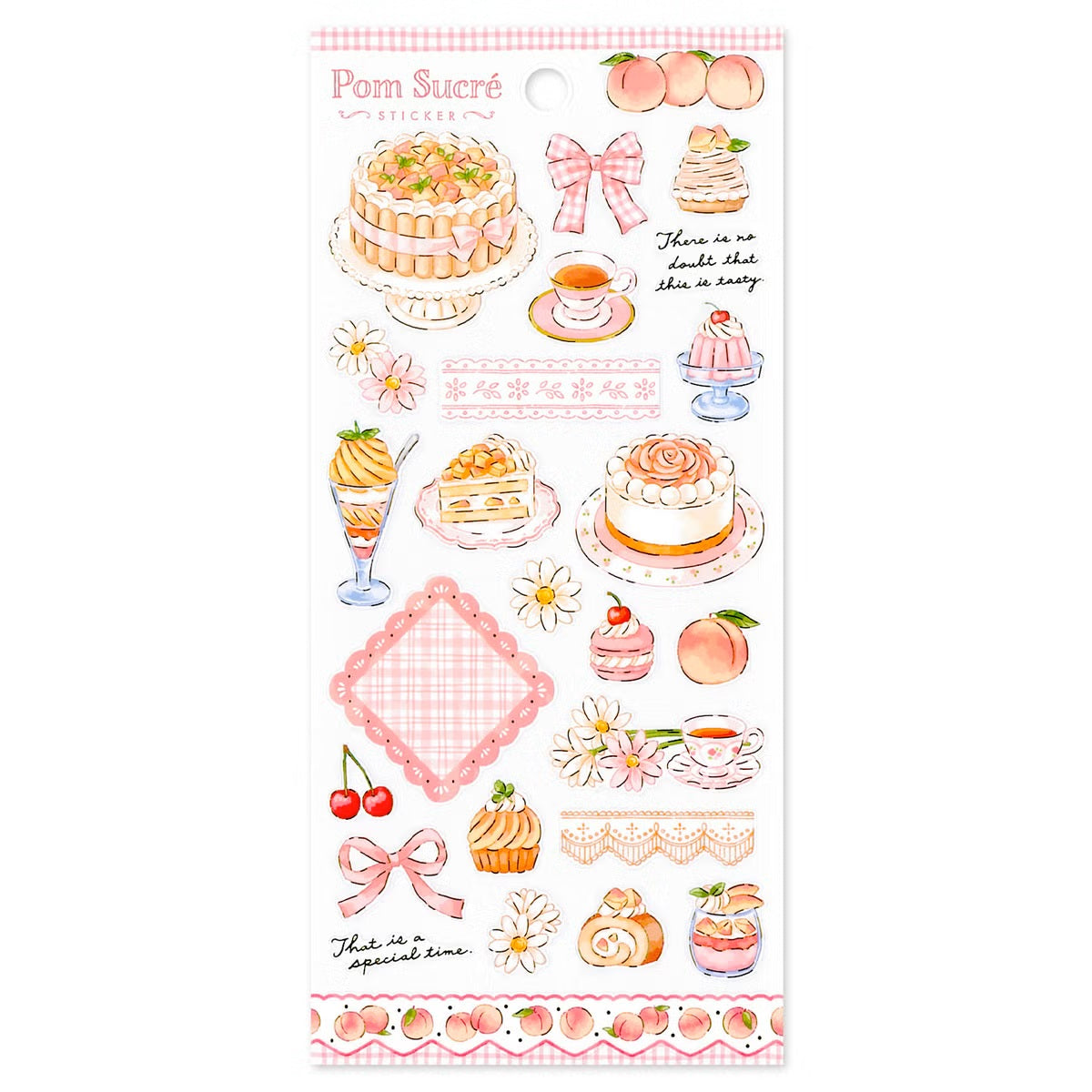 Mind Wave Pom Sucré Sticker Sheet - Pink Peach Dessert