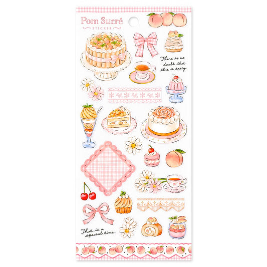 Mind Wave Pom Sucré Sticker Sheet - Pink Peach Dessert
