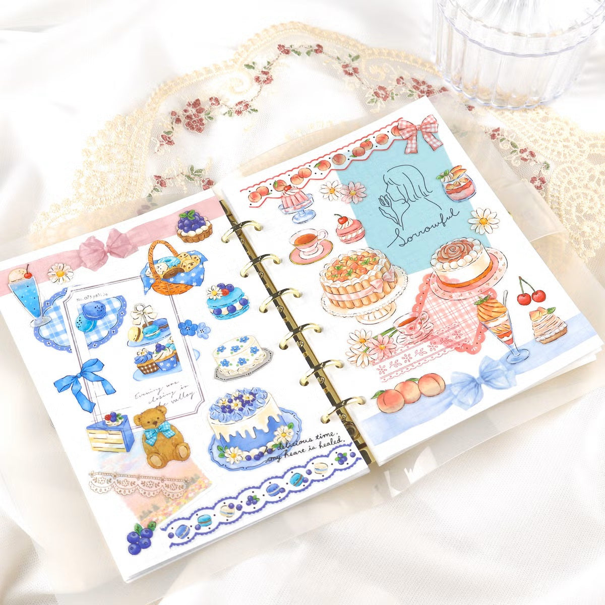 Mind Wave Pom Sucré Sticker Sheet - Pink Peach Dessert
