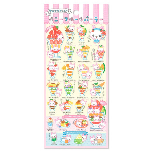 Mind Wave Animal Menu Stickers - Bunny Fruit Parlor | Papermind Stationery