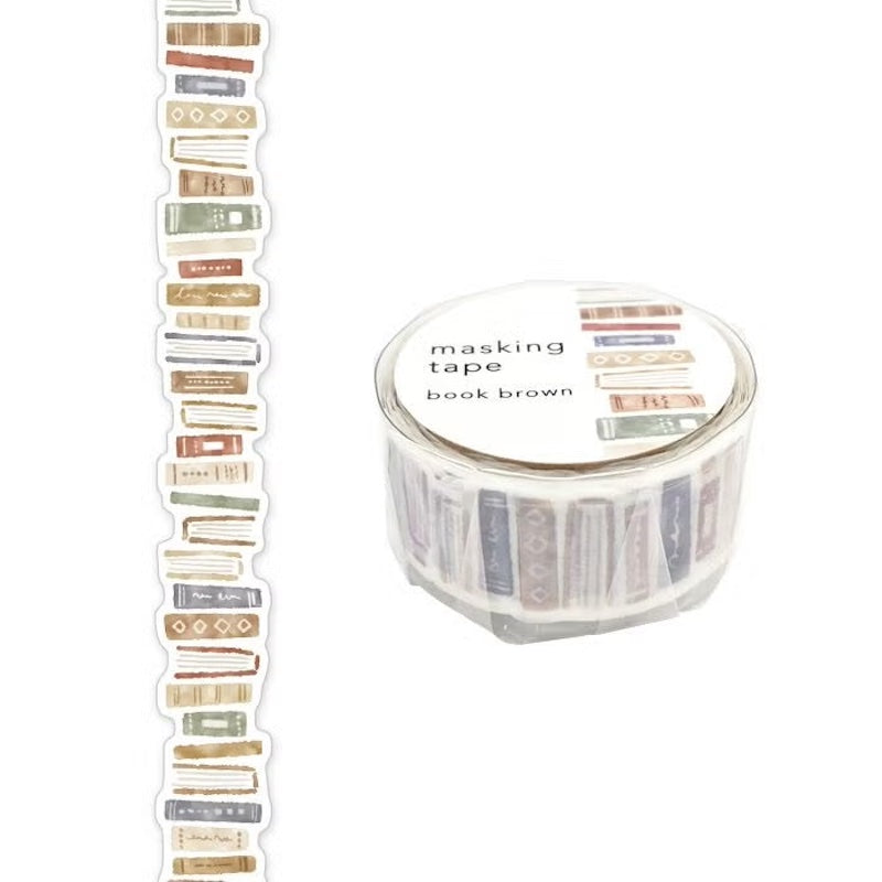 Mind Wave 18mm Washi Tape Die-Cut Book Pile Brown