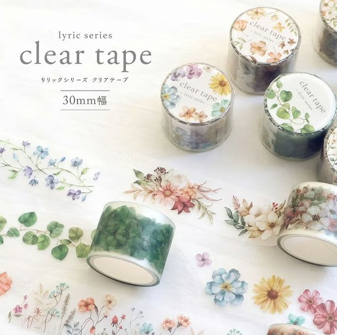 Mind Wave Clear Tape 30mm 95374 Lyric Vine  | papermindstationery.com