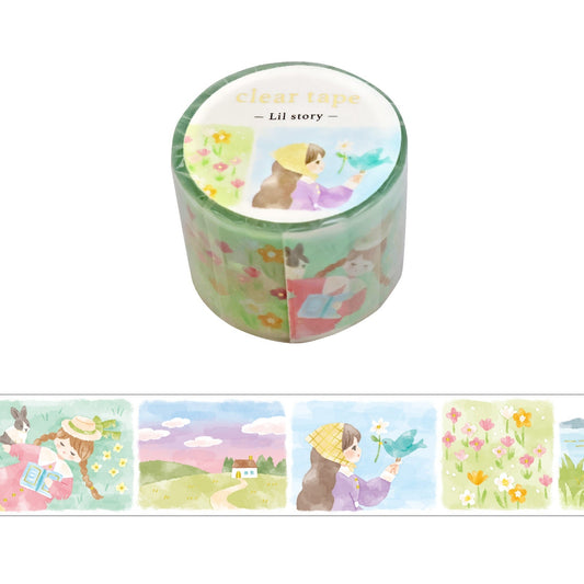 Mind Wave Clear Tape Foil Stamped 30mm width Lill Story stroll scene | Papermind Shop