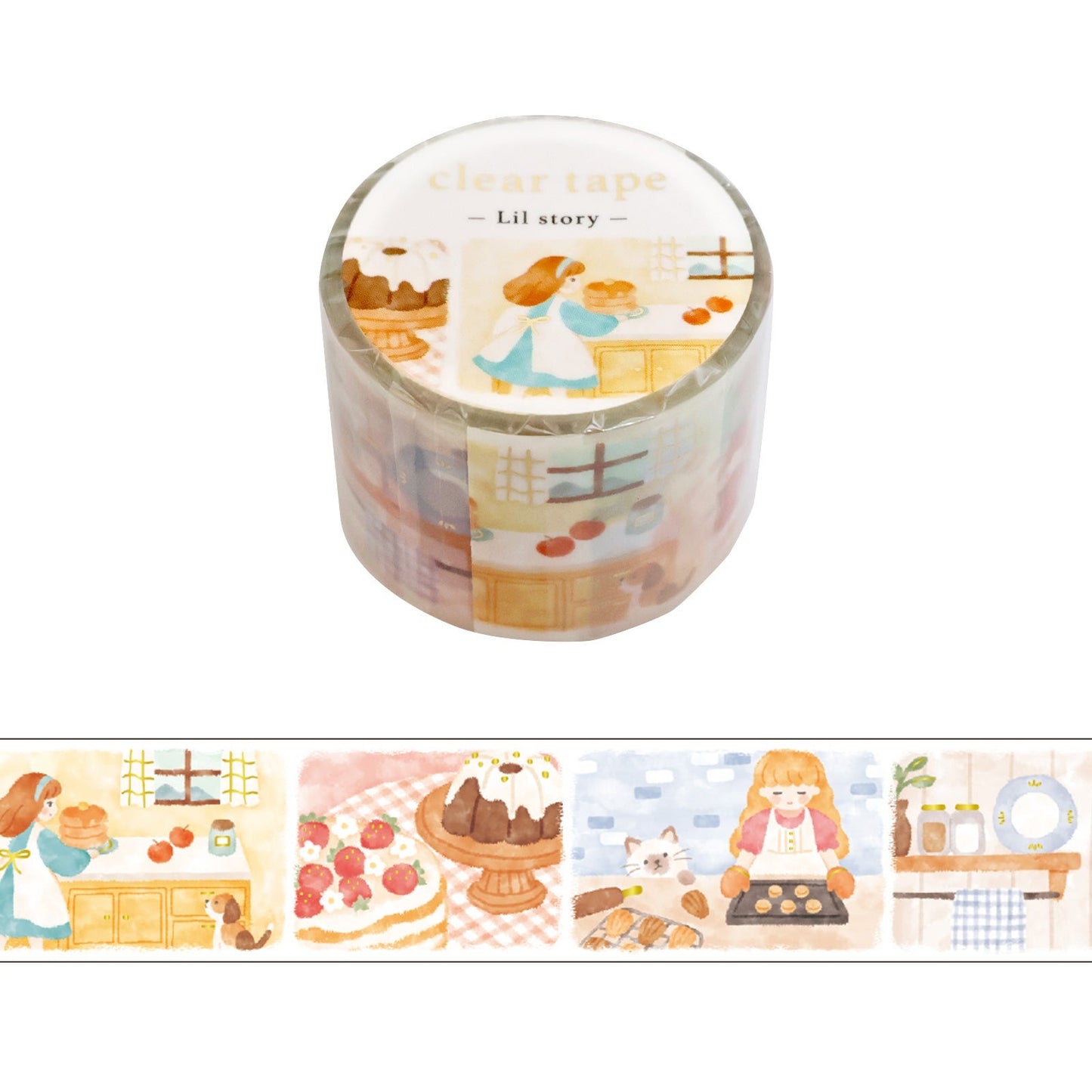 Mind Wave Clear Tape Foil Stamped 30mm width Lill Story baking scene | Papermind Shop