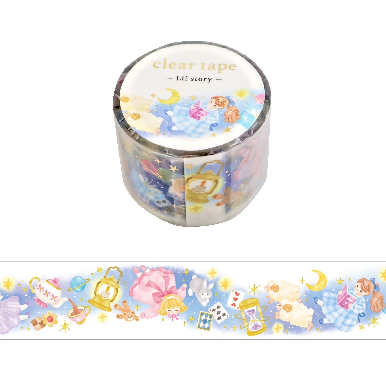 Mind Wave Clear Tape Foil Stamped 30mm width Lill Story midnight | Papermind Shop