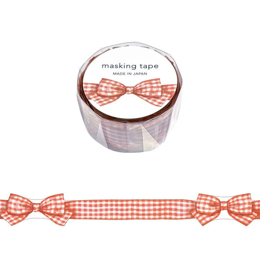 Mind Wave Ribbon Masking Tape Die-Cut Red Check Gingham 