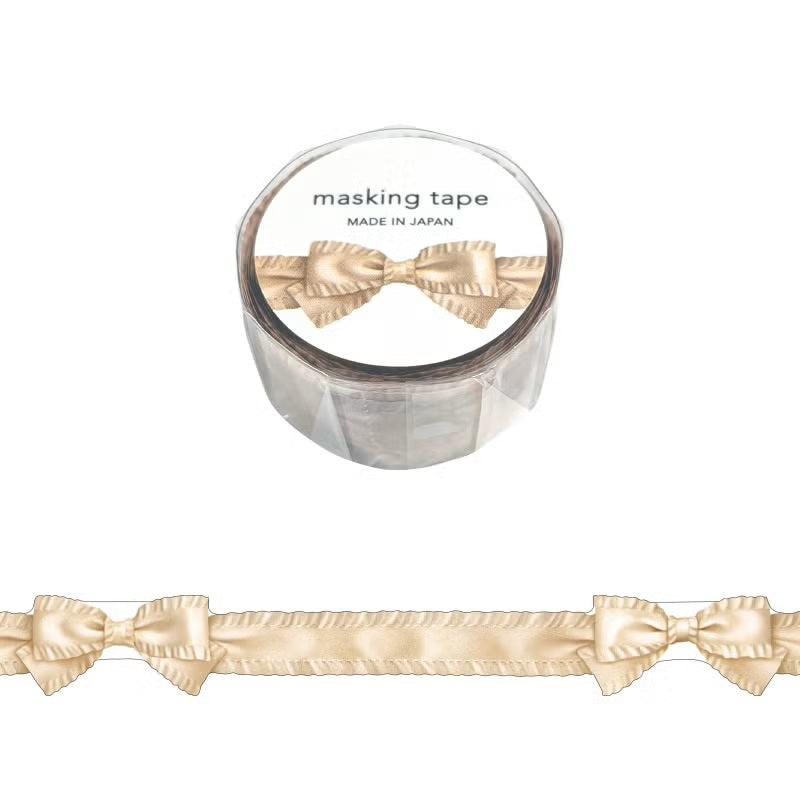 Mind Wave Ribbon Masking Tape Die-Cut Beige Satin