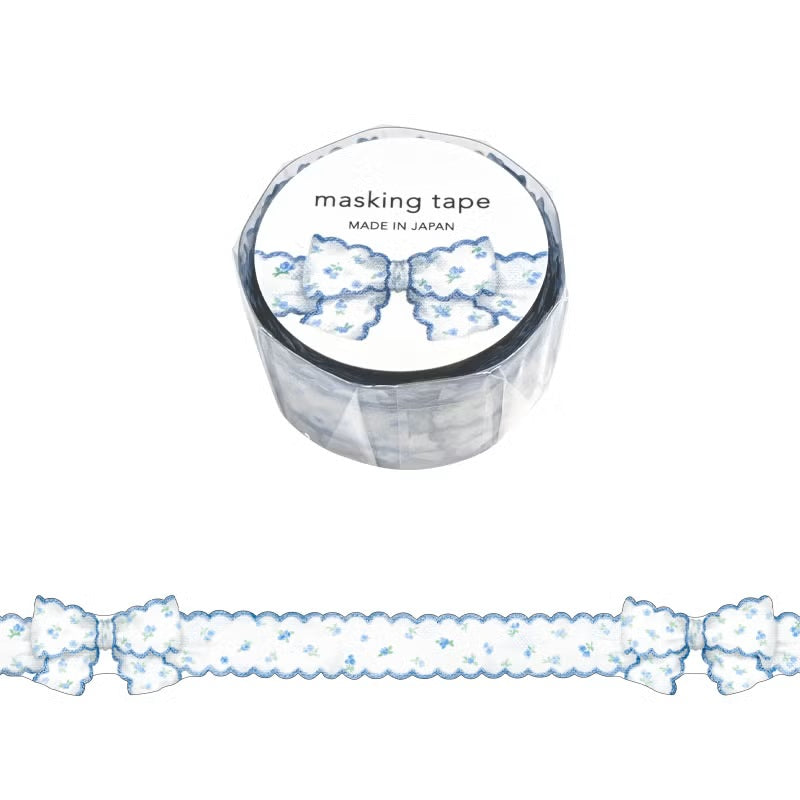 Mind Wave Ribbon Masking Tape Die-Cut Blue Small Floral 