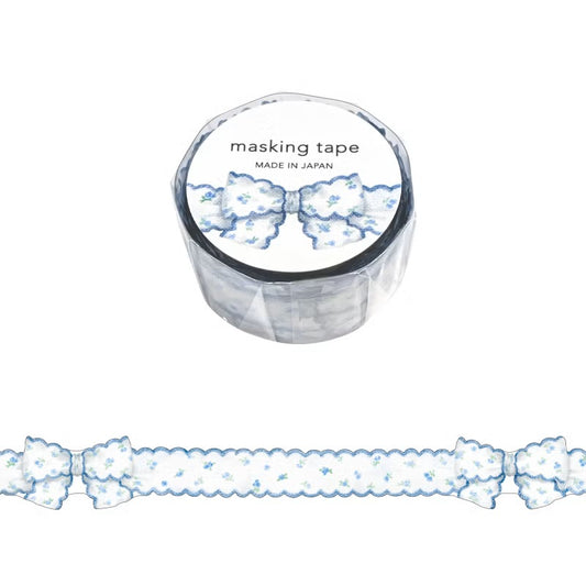Mind Wave Ribbon Masking Tape Die-Cut Blue Small Floral 
