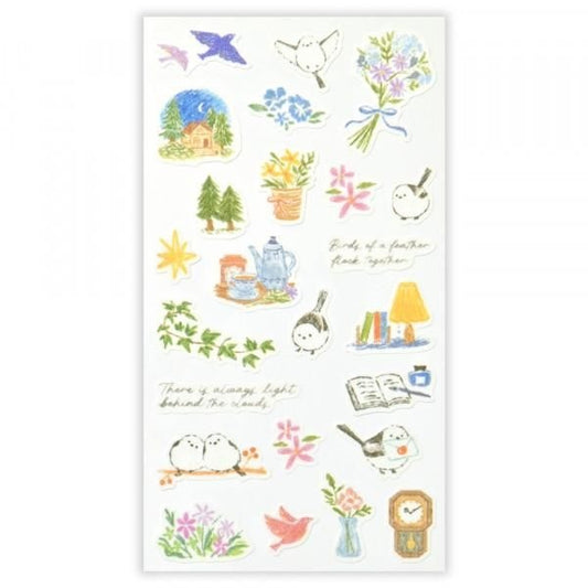 NB Co. Sticker Sheet - Deco Time Duo Long-tailed Tit Bird | Papermind Shop