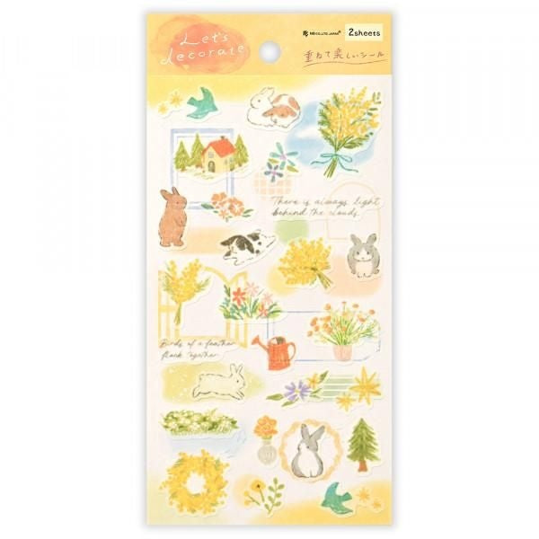 NB Co. Sticker Sheet - Deco Time Duo Rabbit | Papermind Shop