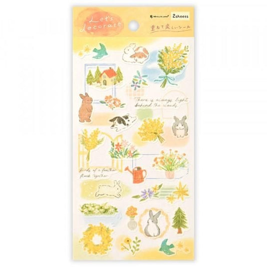 NB Co. Sticker Sheet - Deco Time Duo Rabbit | Papermind Shop