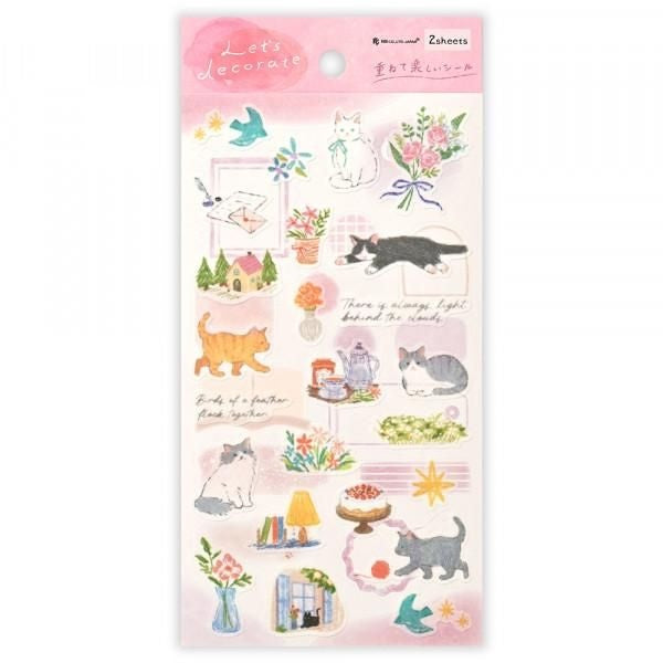 NB Co. Sticker Sheet - Deco Time Duo Cat | Papermind Shop