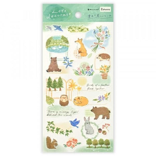 NB Co. Sticker Sheet - Deco Time Duo Forest Animals | Papermind Shop