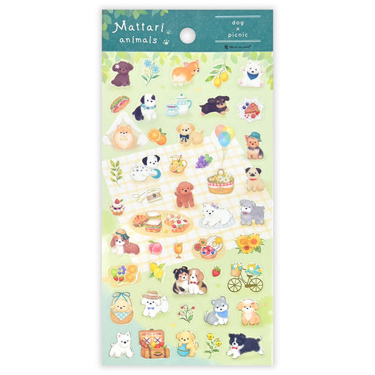 NB Co Transparent Sticker Sheet - Relaxing picnic with a dog