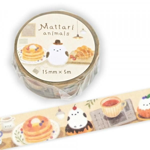 NB Co. 15mm Washi Tape - Long-tailed Tit Bird x Cafe | Papermind Shop