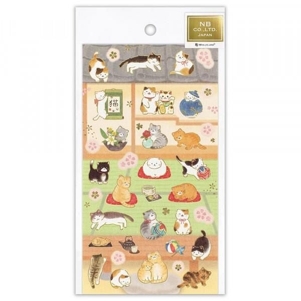 NB Co. Sticker Sheet - Cat & Japanese Tatami Room | Papermind Shop
