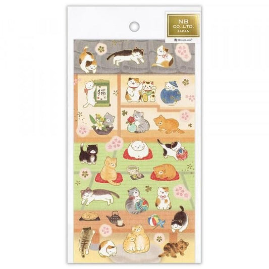 NB Co. Sticker Sheet - Cat & Japanese Tatami Room | Papermind Shop