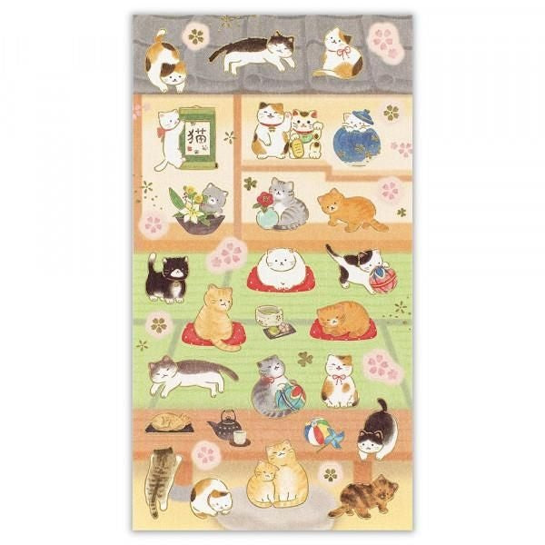 NB Co. Sticker Sheet - Cat & Japanese Tatami Room | Papermind Shop
