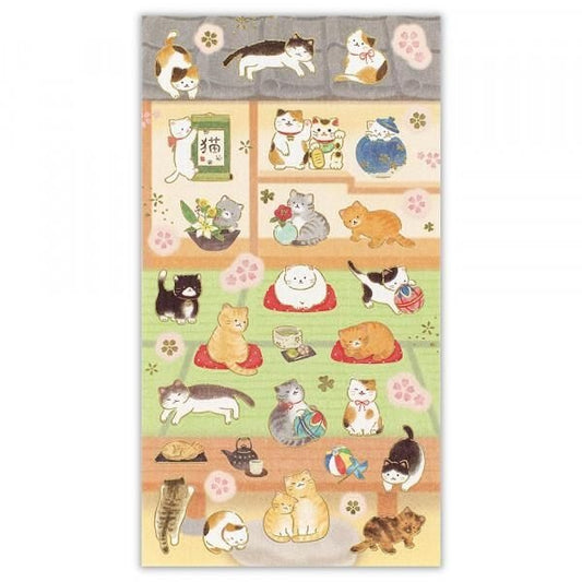 NB Co. Sticker Sheet - Cat & Japanese Tatami Room | Papermind Shop