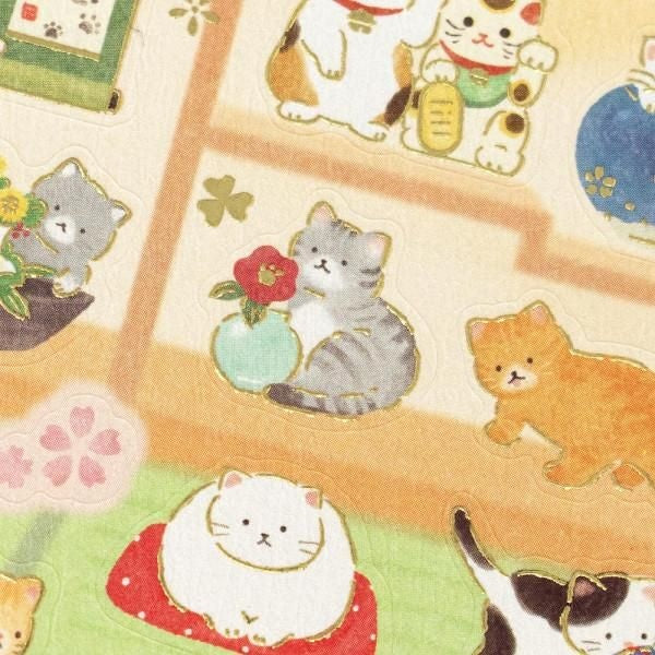 NB Co. Sticker Sheet - Cat & Japanese Tatami Room | Papermind Shop